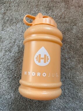 HydroJug Peach Orange Water Bottle with White Logo